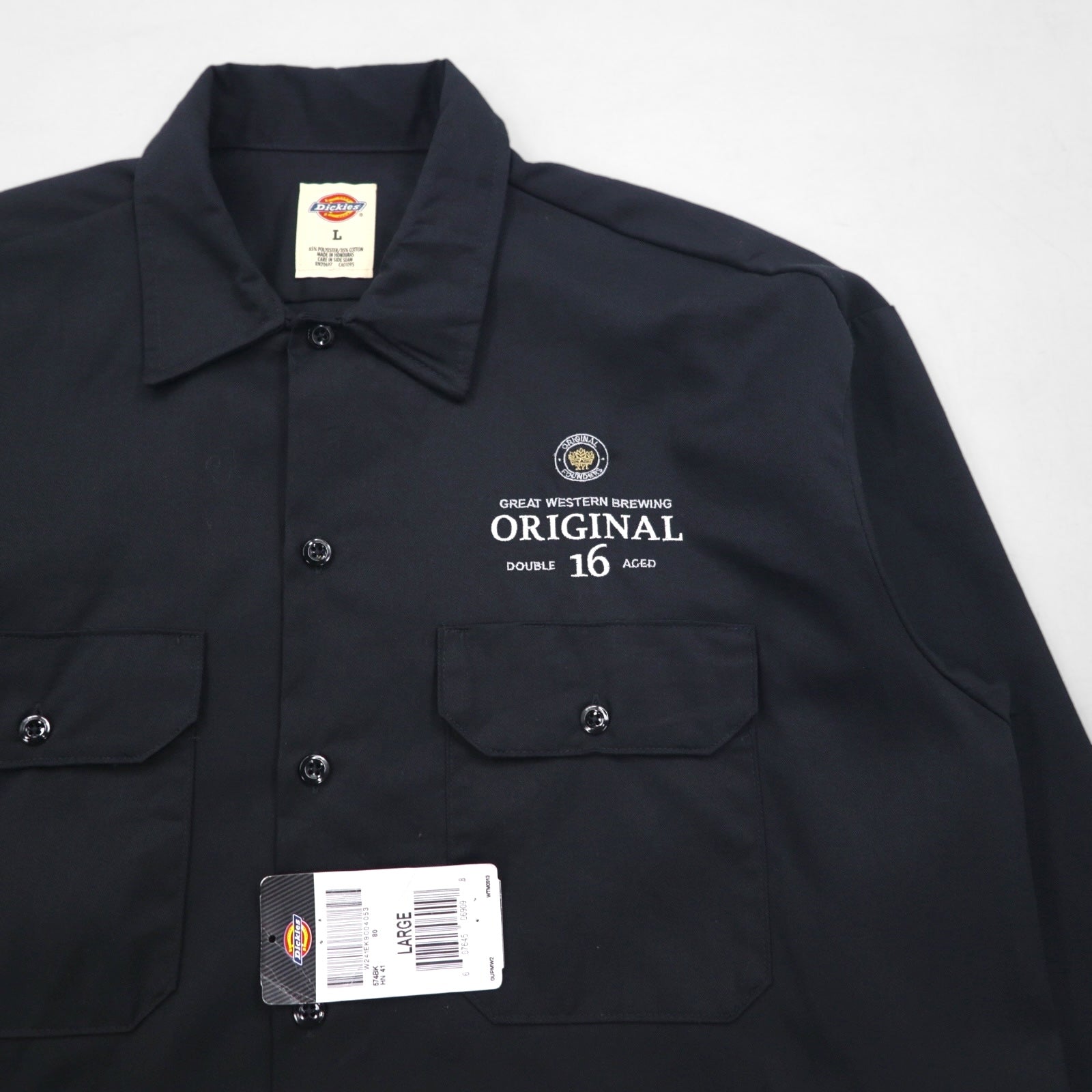 Dickies camicia da lavoro L nero poliestere cotone tasca 574BK made in Honduras articolo nuovo