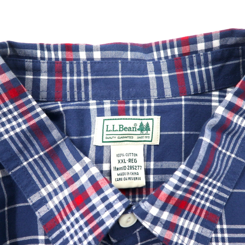 L.L.Bean チェックシャツ XXL ネイビー コットン ビッグサイズ 285277