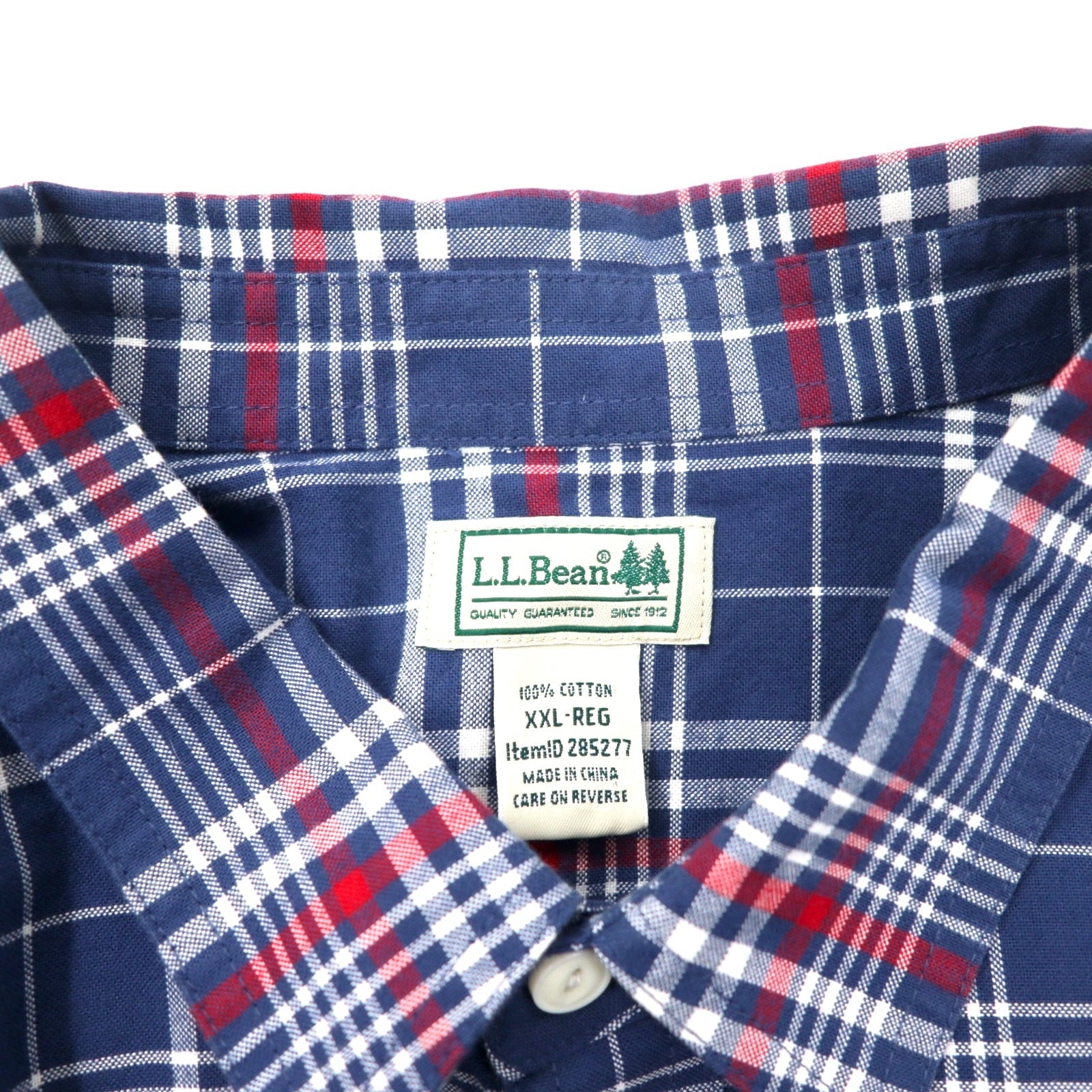 L.L.Bean Camicia a quadri XXL Blu navy Cotone Taglia grande 285277