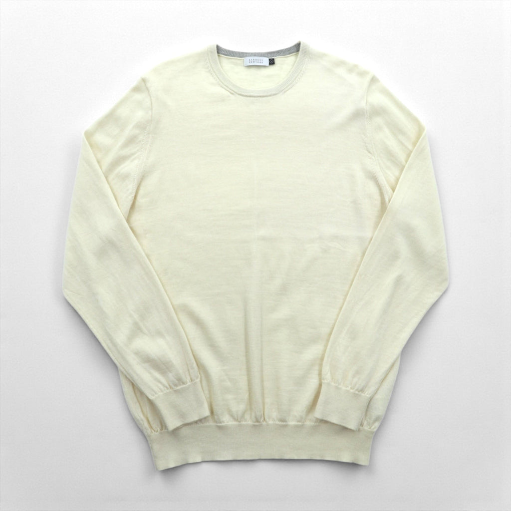 BARNEYS NEW YORK 日本製 ニット セーター L ホワイト ウール 23538519