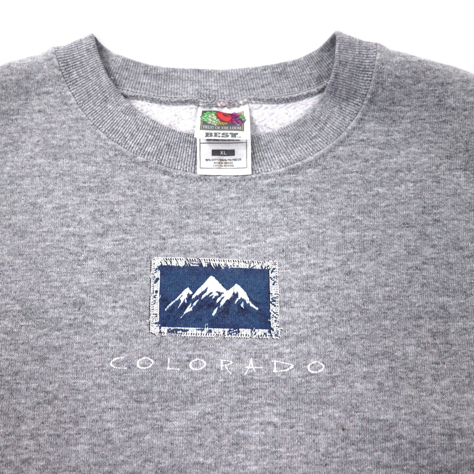 FRUIT OF THE LOOM Felpa stampata XL grigia cotone COLORADO Made in Mexico