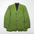 80s Italy Vintage Blazer Dino Divinch 千鳥格子 ブレザー 4B テーラードジャケット XL イエロー ハウンドトゥース チェック