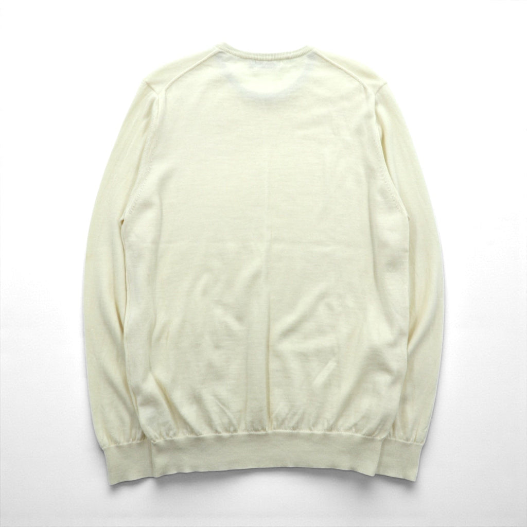 BARNEYS NEW YORK 日本製 ニット セーター L ホワイト ウール 23538519