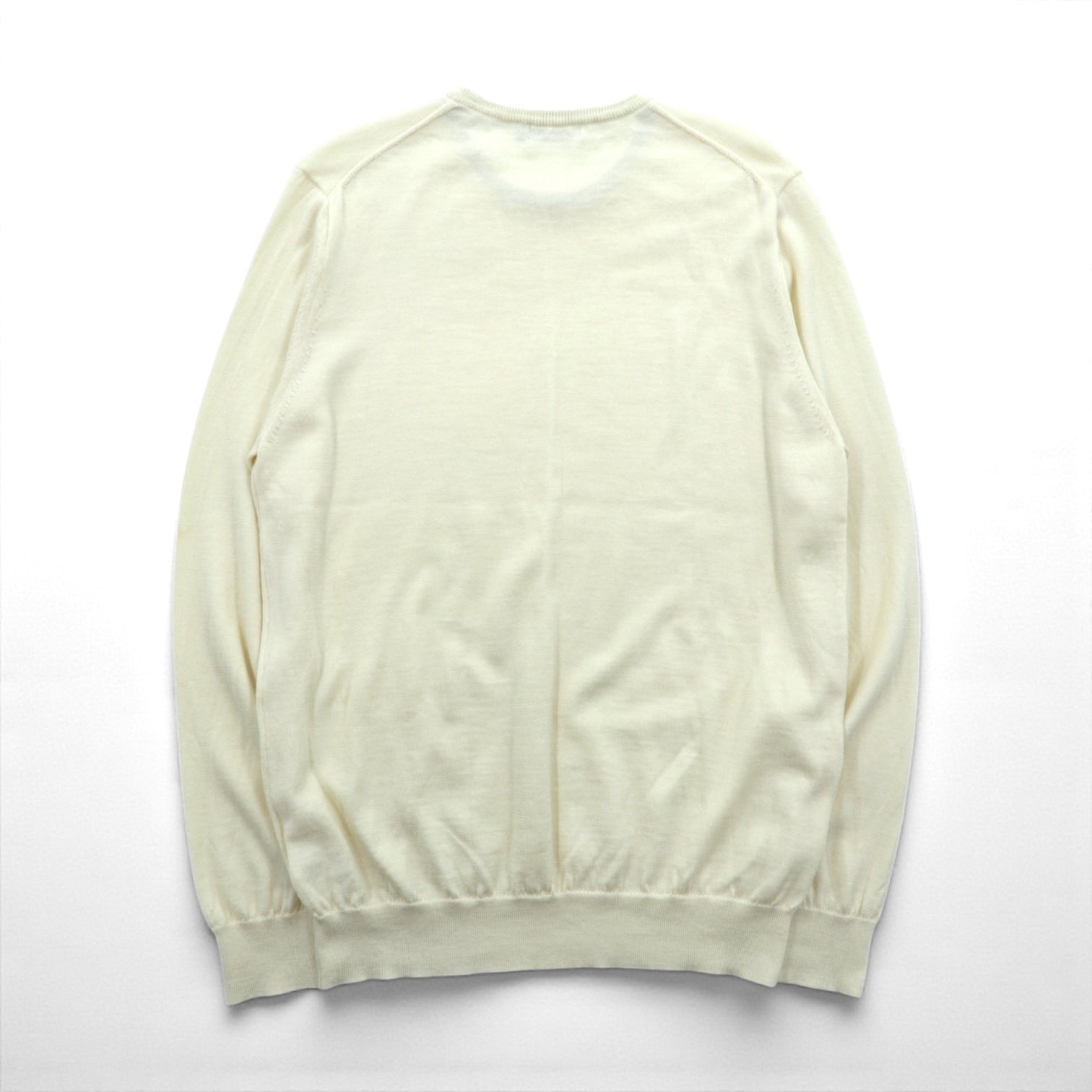 BARNEYS NEW YORK 日本製 ニット セーター L ホワイト ウール 23538519