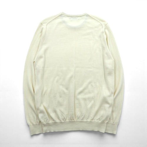 BARNEYS NEW YORK 日本製 ニット セーター L ホワイト ウール 23538519