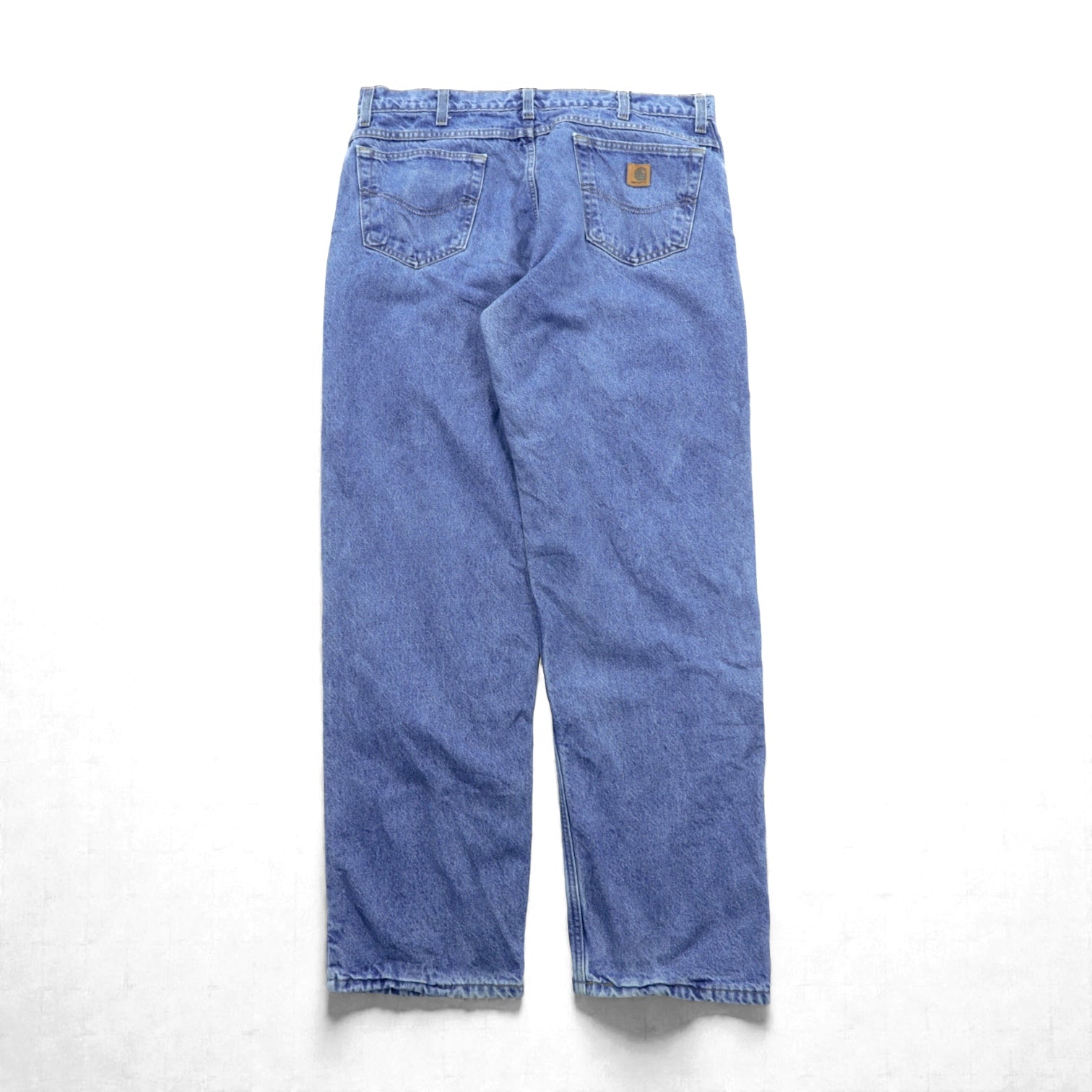 carhartt USA製 フランネルライナー デニムパンツ ジーンズ XL インディゴ 裏地 チェック ビッグサイズ B21DST