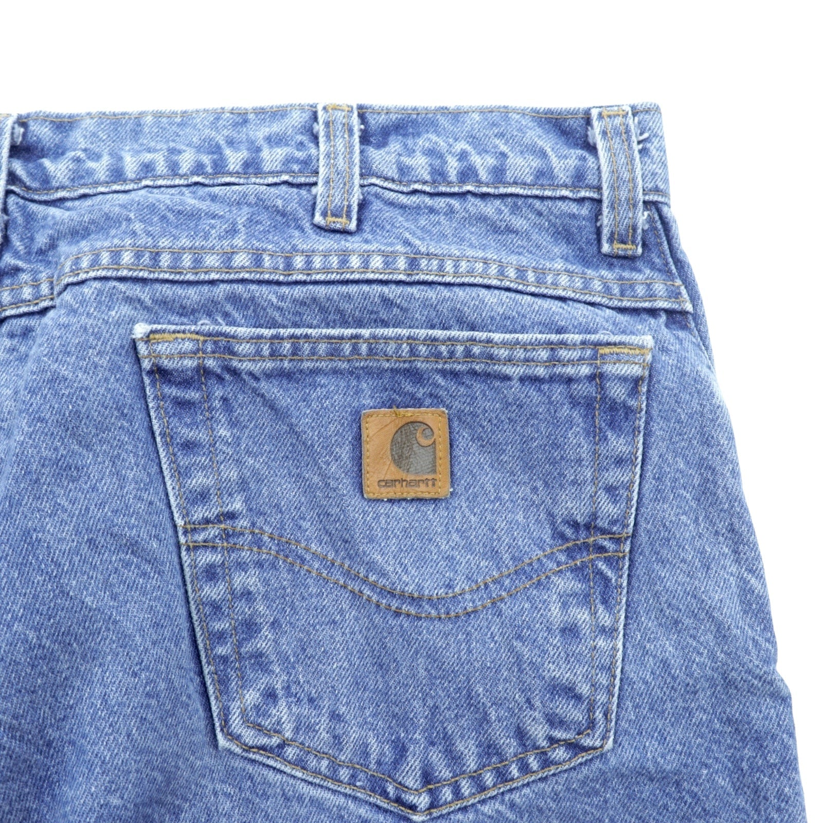 carhartt USA製 フランネルライナー デニムパンツ ジーンズ XL インディゴ 裏地 チェック ビッグサイズ B21DST