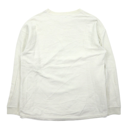 AOZORA BLUE HEAVEN T-shirt termica a maniche lunghe 4 bianca in cotone, distribuito da go slow caravan, prodotto in Giappone