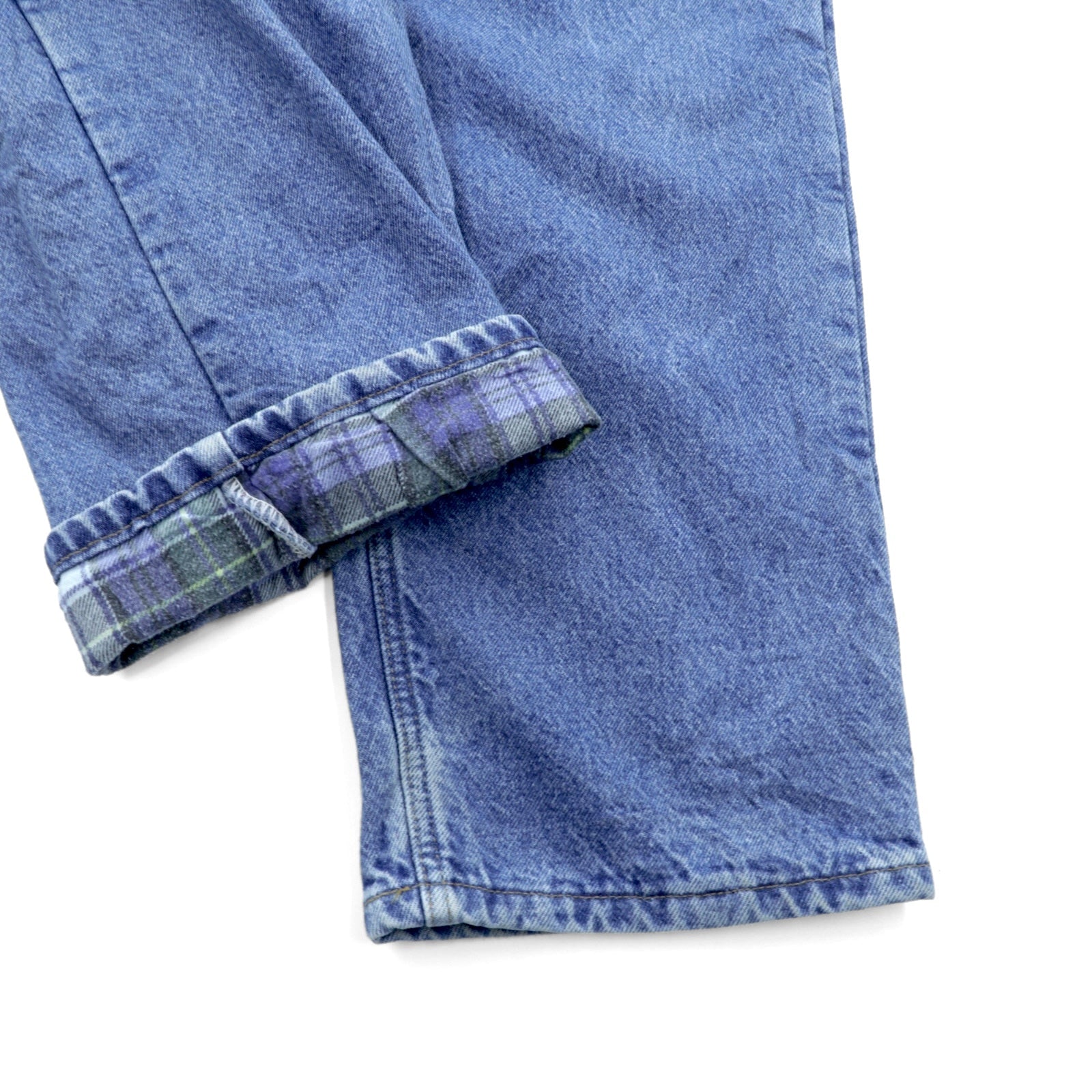 carhartt USA製 フランネルライナー デニムパンツ ジーンズ XL インディゴ 裏地 チェック ビッグサイズ B21DST