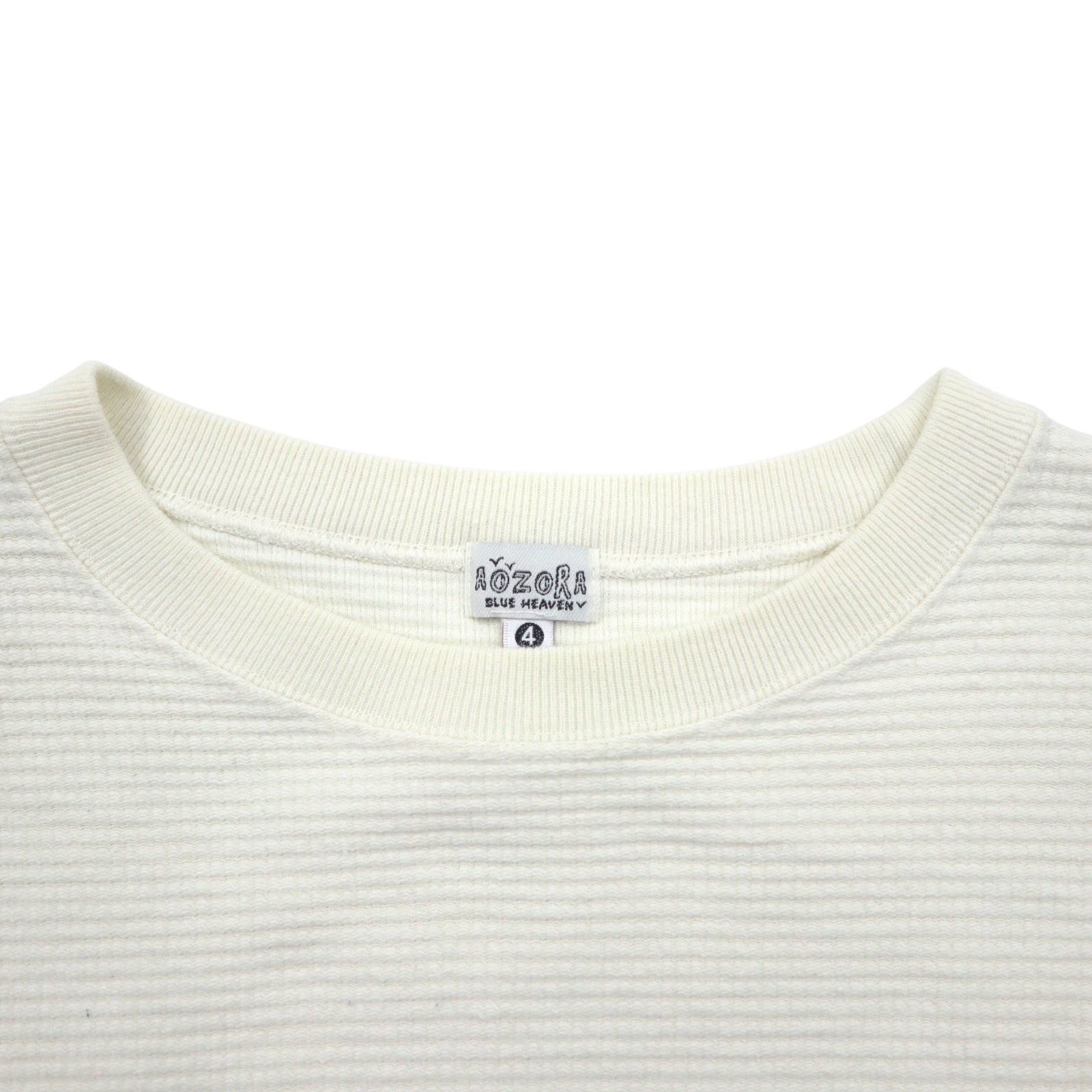 AOZORA BLUE HEAVEN サーマル ロングスリーブ Tシャツ 4 ホワイト コットン go slow caravan取扱い 日本製