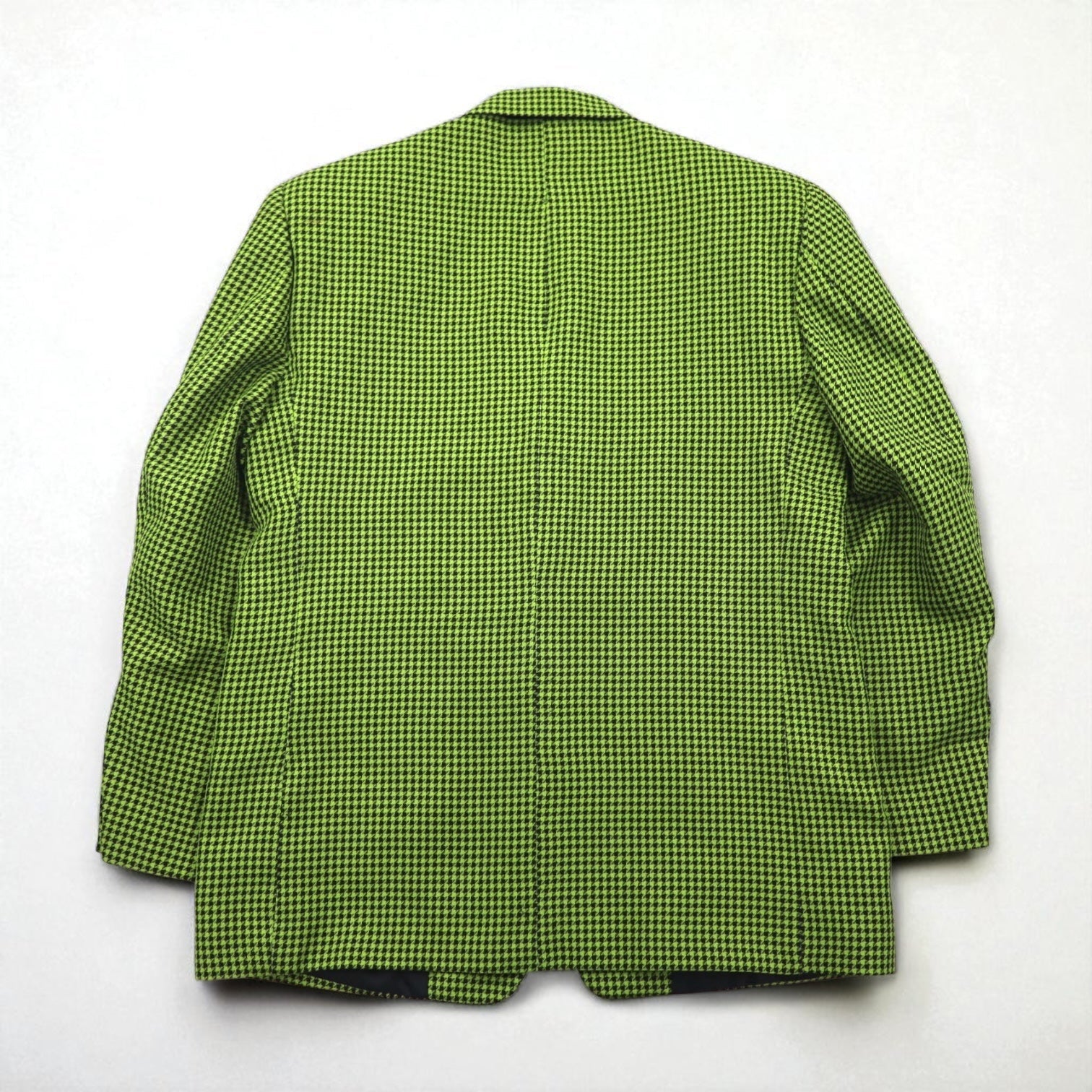 80s Italy Vintage Blazer Dino Divinch 千鳥格子 ブレザー 4B テーラードジャケット XL イエロー ハウンドトゥース チェック