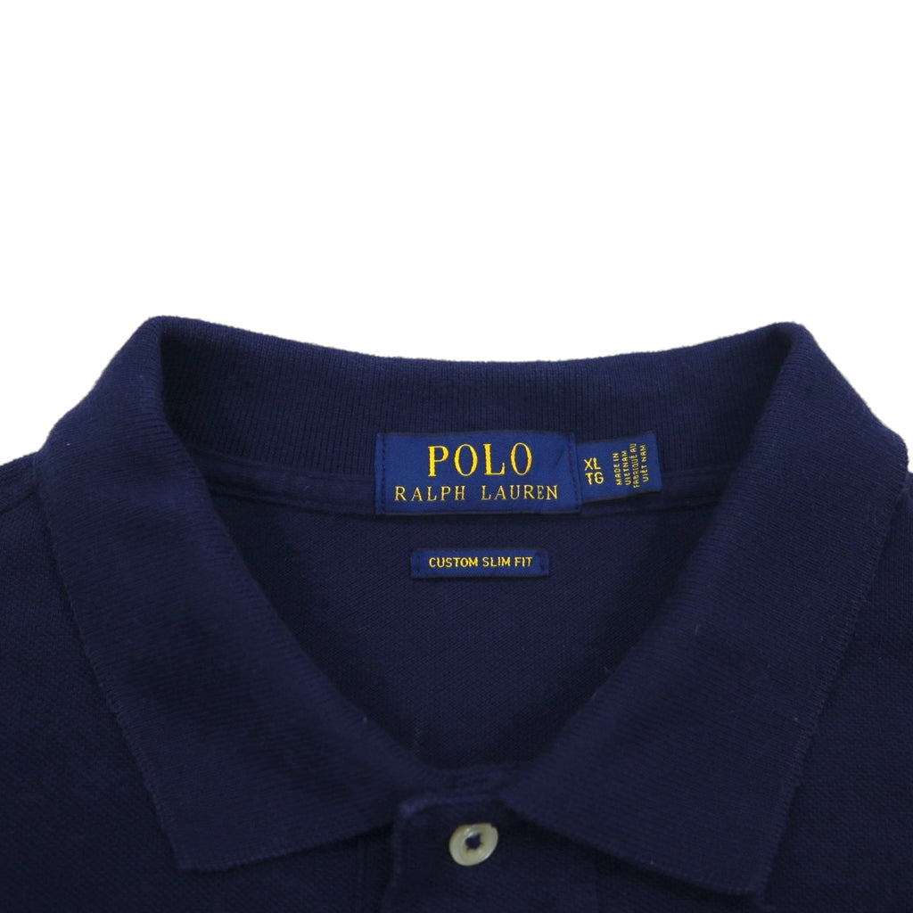 POLO RALPH LAUREN Polo XL navy cotone piqué CUSTOM SLIM FIT piccolo ricamo pony