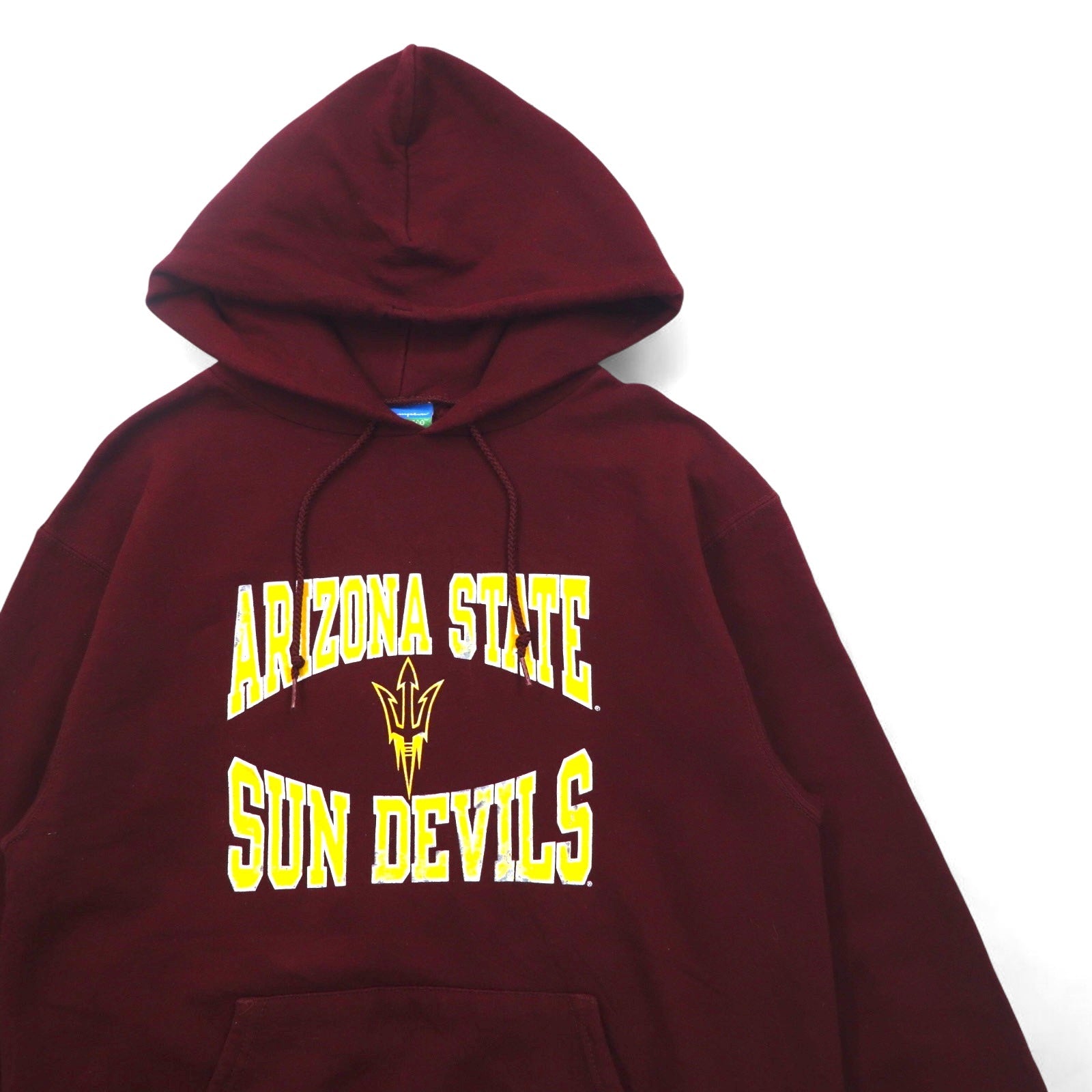 CHAMPION Felpa con cappuccio a pullover stampa college S Bordeaux ECO FLEECE Felpato internamente ARIZONA STATE SUN DEVILS Made in Nicaragua