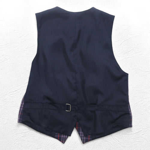 Burberrys Gilet vintage Nova Check gilet M blu navy cotone