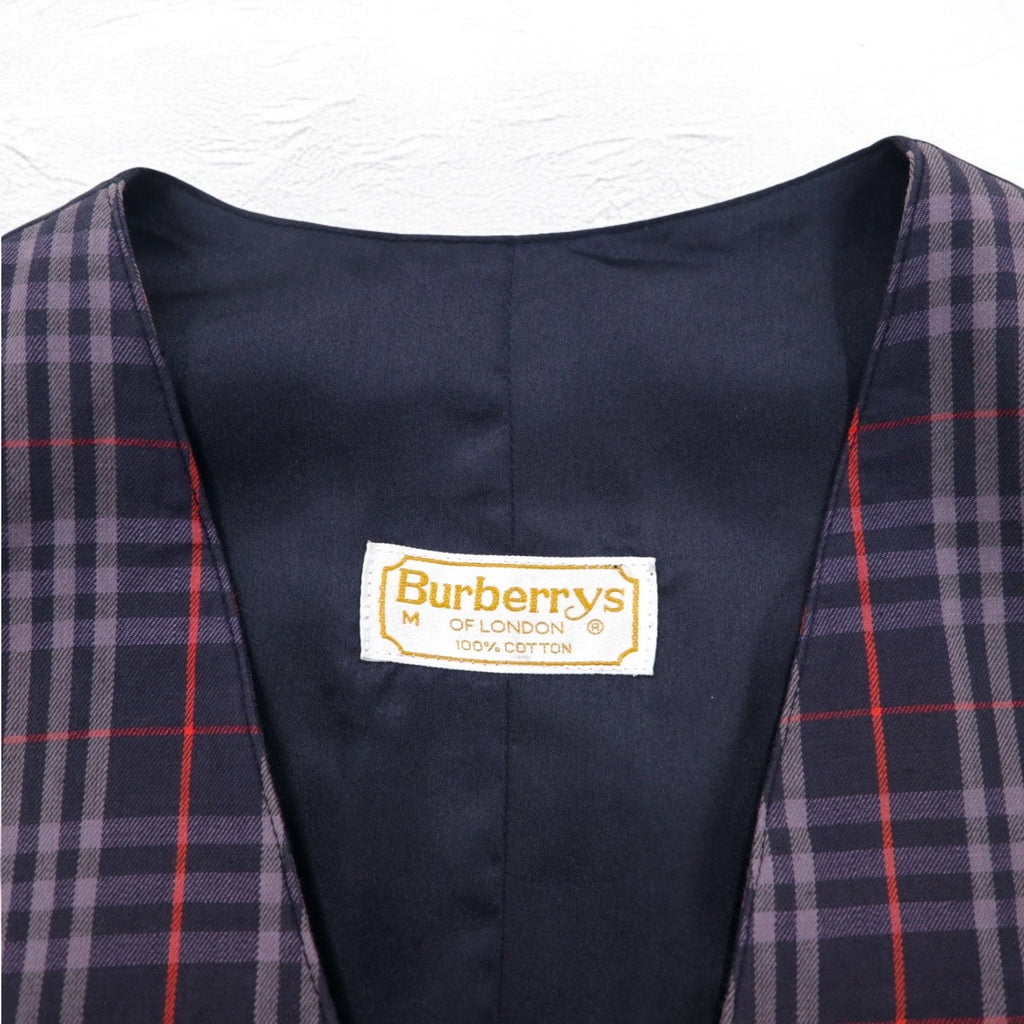 Burberrys オールド ノバチェック ジレ ベスト M ネイビー コットン