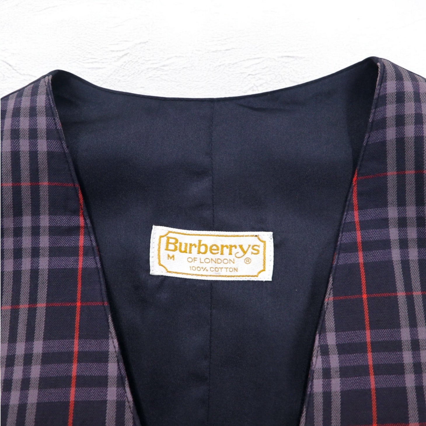Burberrys オールド ノバチェック ジレ ベスト M ネイビー コットン