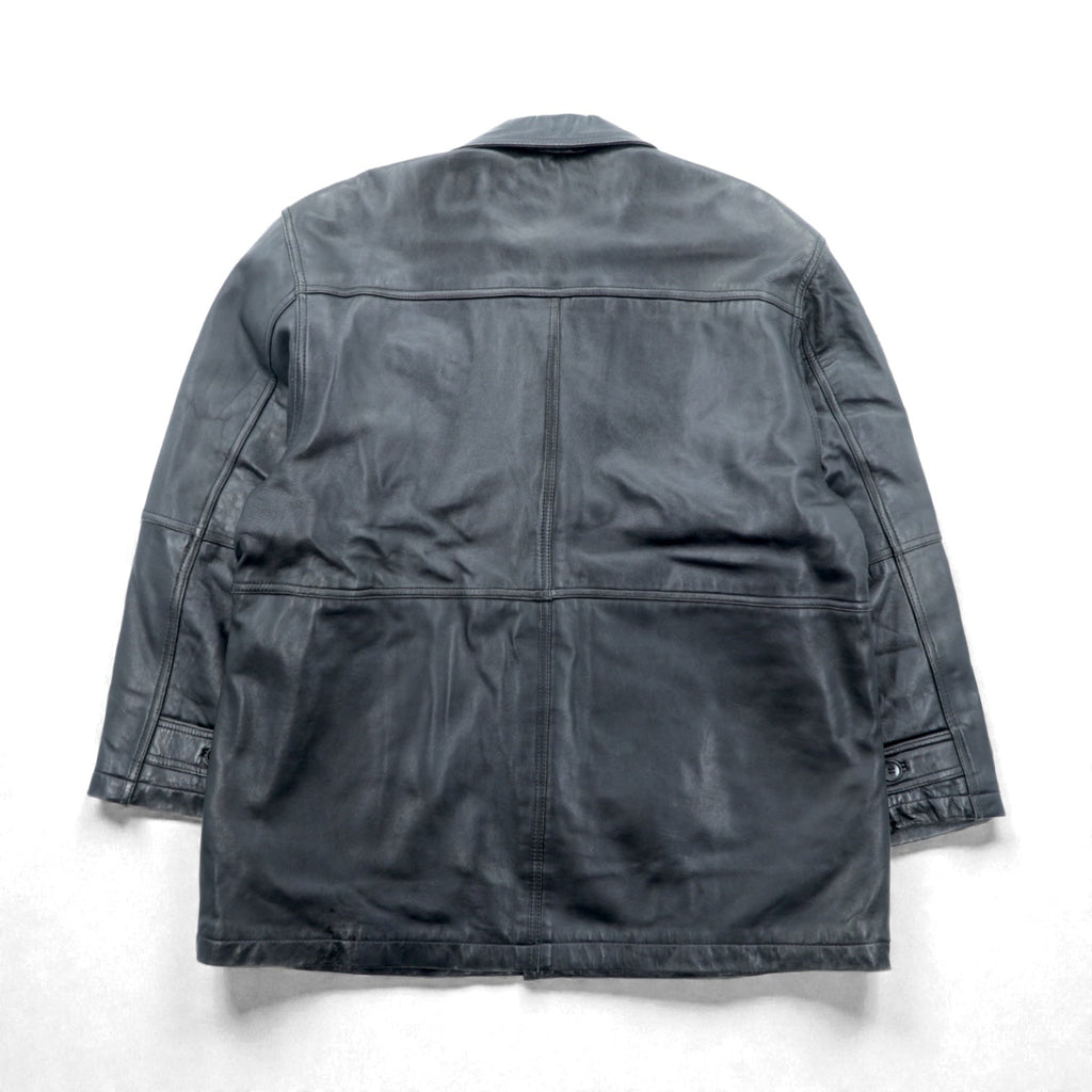 U.S. AIR FORCE COMMANDING OFFICER レザー カーコート ジャケット XL ブラック