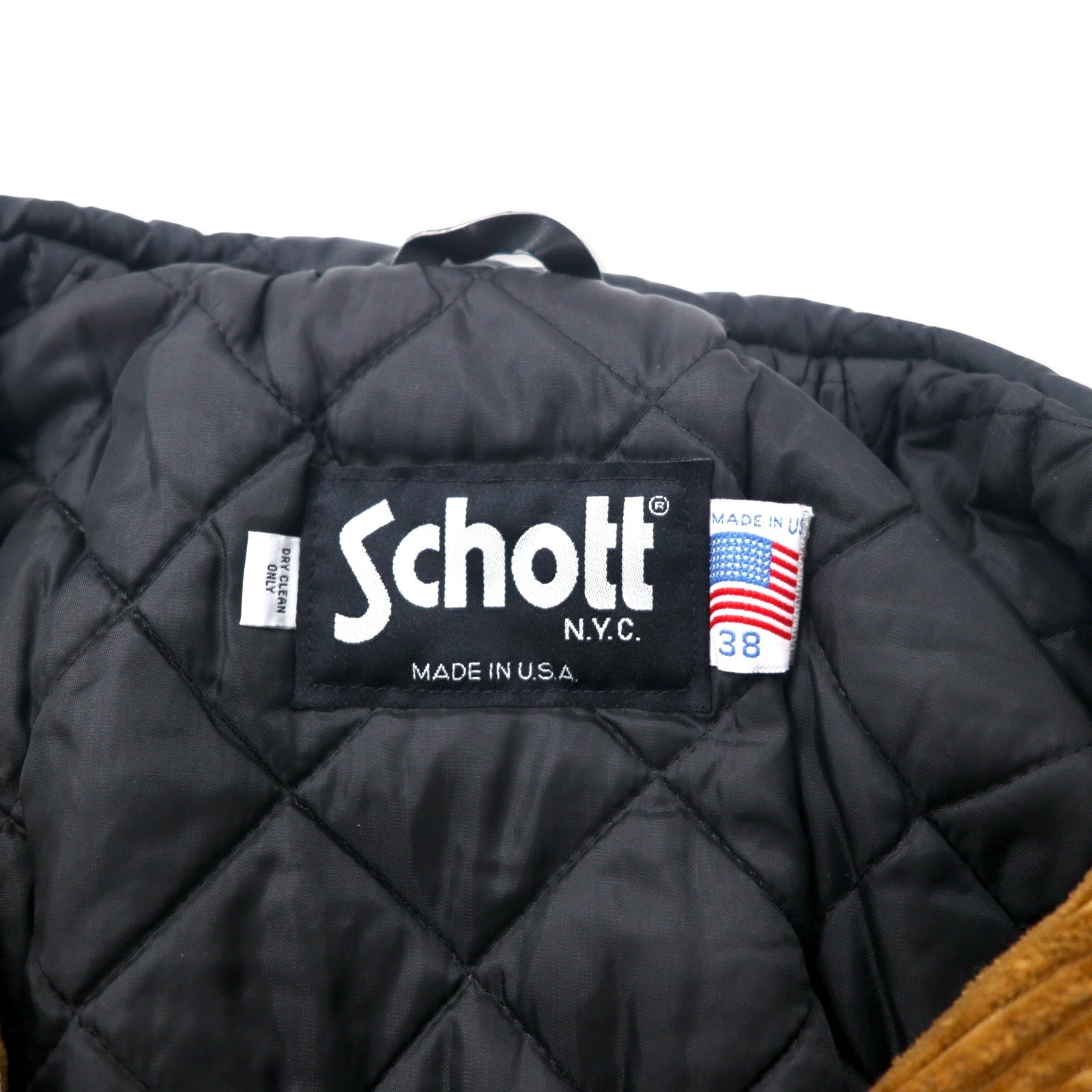 Schott USA Montgomery in velluto a coste 38 marrone, fodera trapuntata in cotone