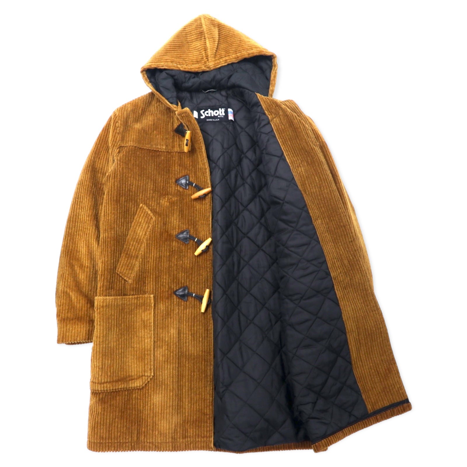 Schott USA Montgomery in velluto a coste 38 marrone, fodera trapuntata in cotone