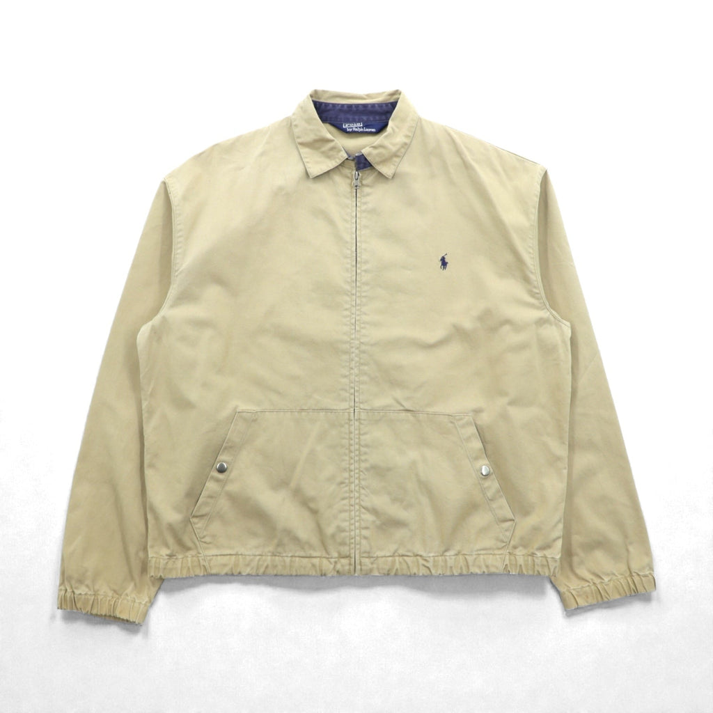Polo Ralph Lauren 90年代 スウィングトップ ハリントンジャケット L ベージュ スモールポニー刺繍 チンストラップ
