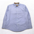 BURBERRY Camicia elegante con inserti Nova Check 2XL blu motivo a quadretti Gingham etichetta attuale taschino sul petto