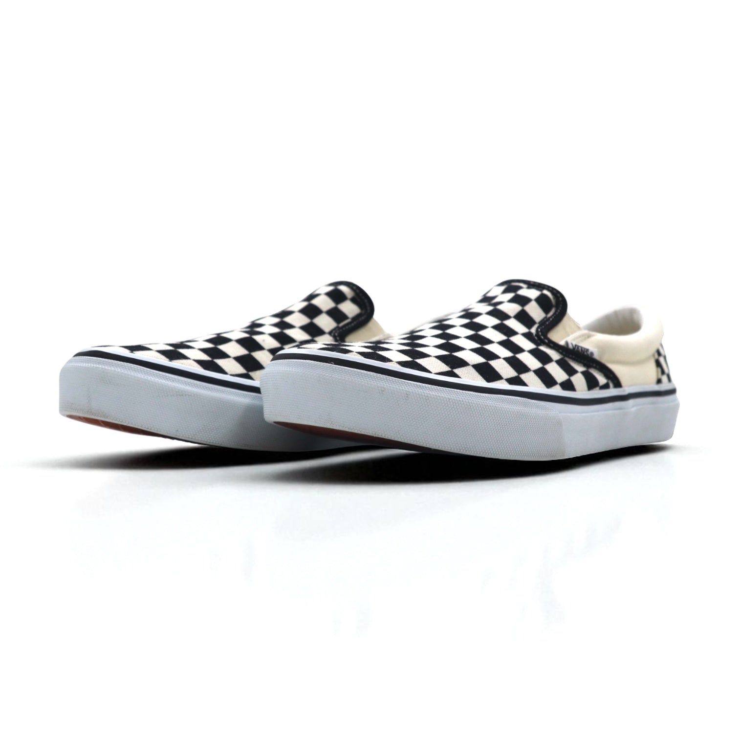 VANS スリッポン SLIP-ON チェッカーフラッグ スニーカー 27.5cm ホワイト ブラック キャンバス V98CLA