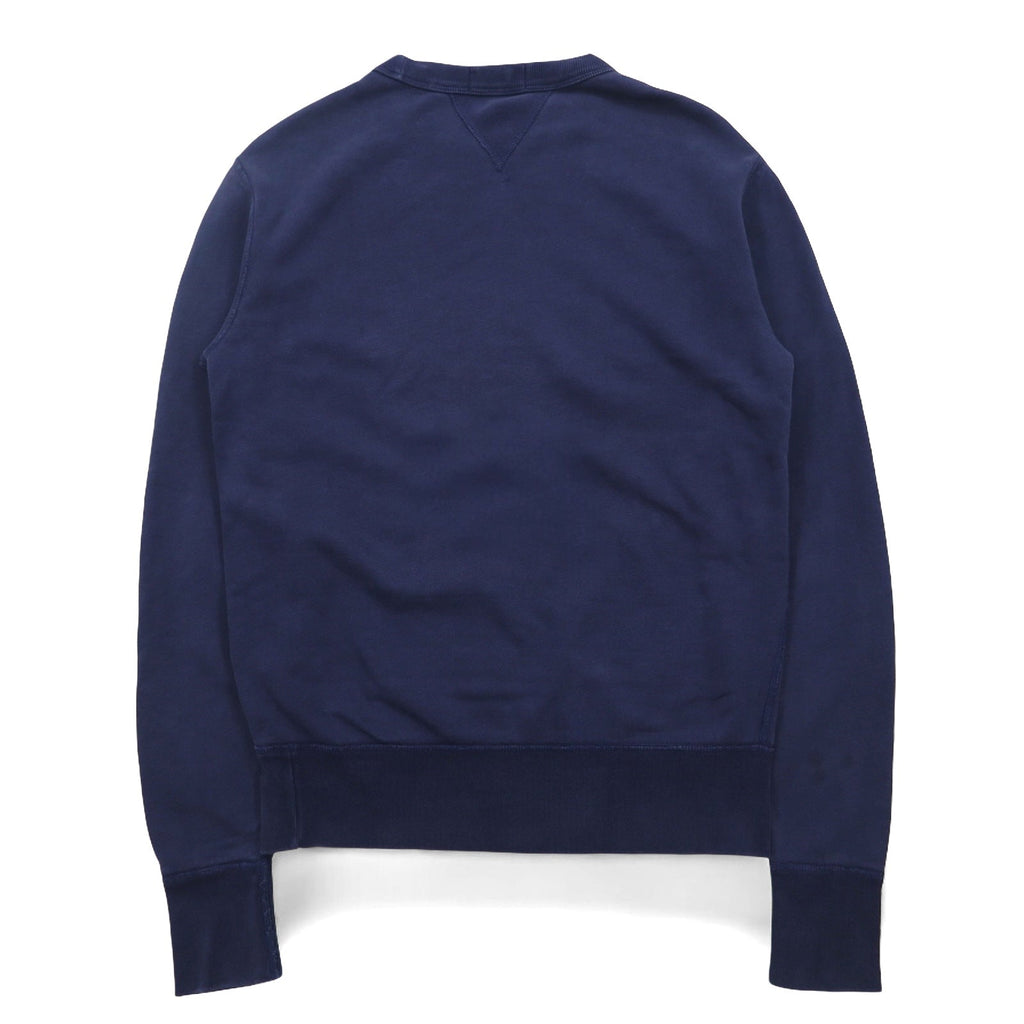 POLO RALPH LAUREN - Felpa girocollo con V anteriore, taglia S, navy, cotone, stampa logo RL