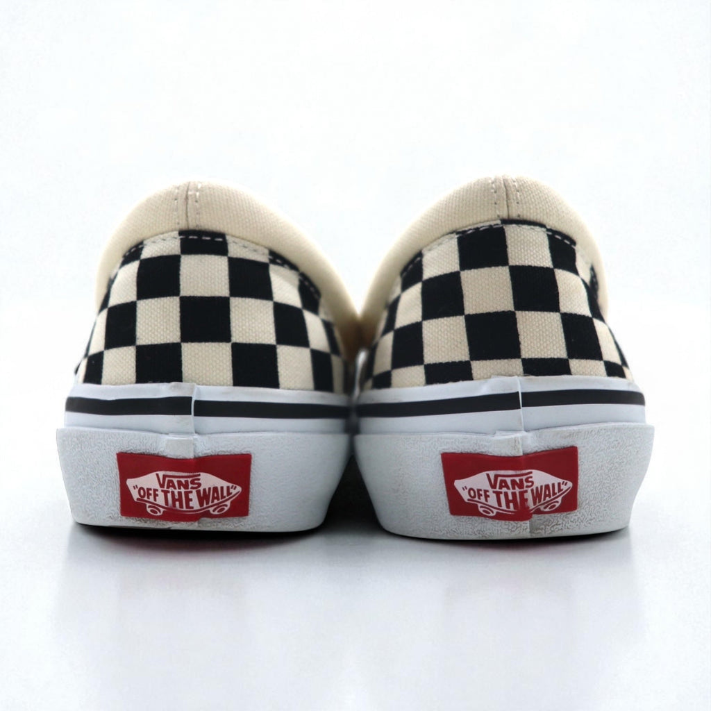 VANS スリッポン SLIP-ON チェッカーフラッグ スニーカー 27.5cm ホワイト ブラック キャンバス V98CLA