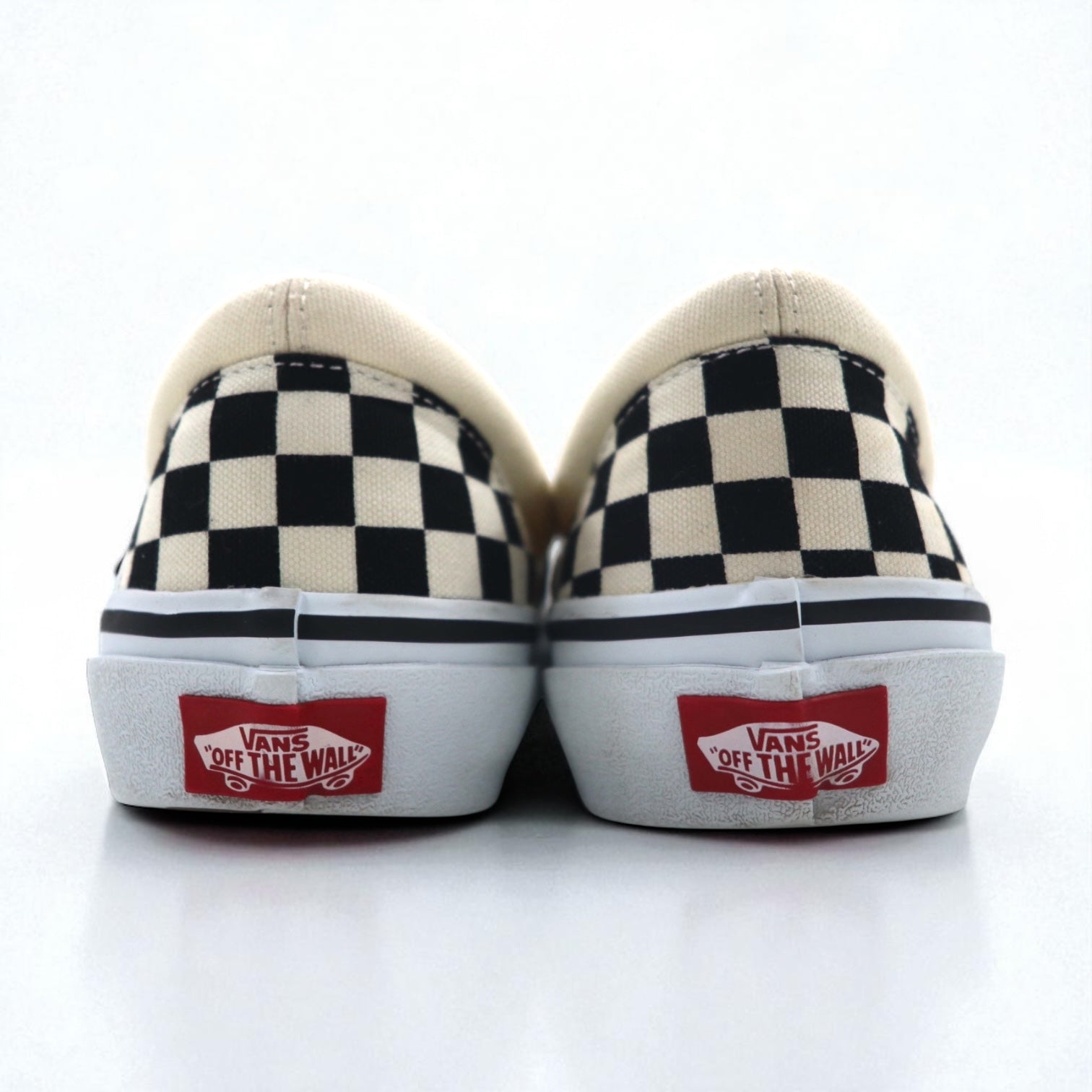 VANS スリッポン SLIP-ON チェッカーフラッグ スニーカー 27.5cm ホワイト ブラック キャンバス V98CLA