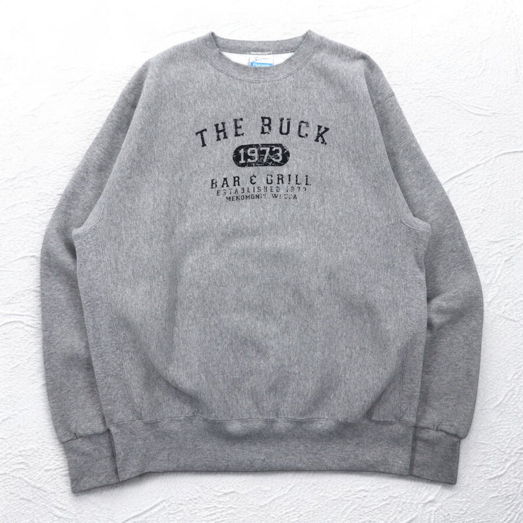 Felpa USA Made anni '90 SANTEE PLATINUM Reverse Weave XL grigia THE BUCK