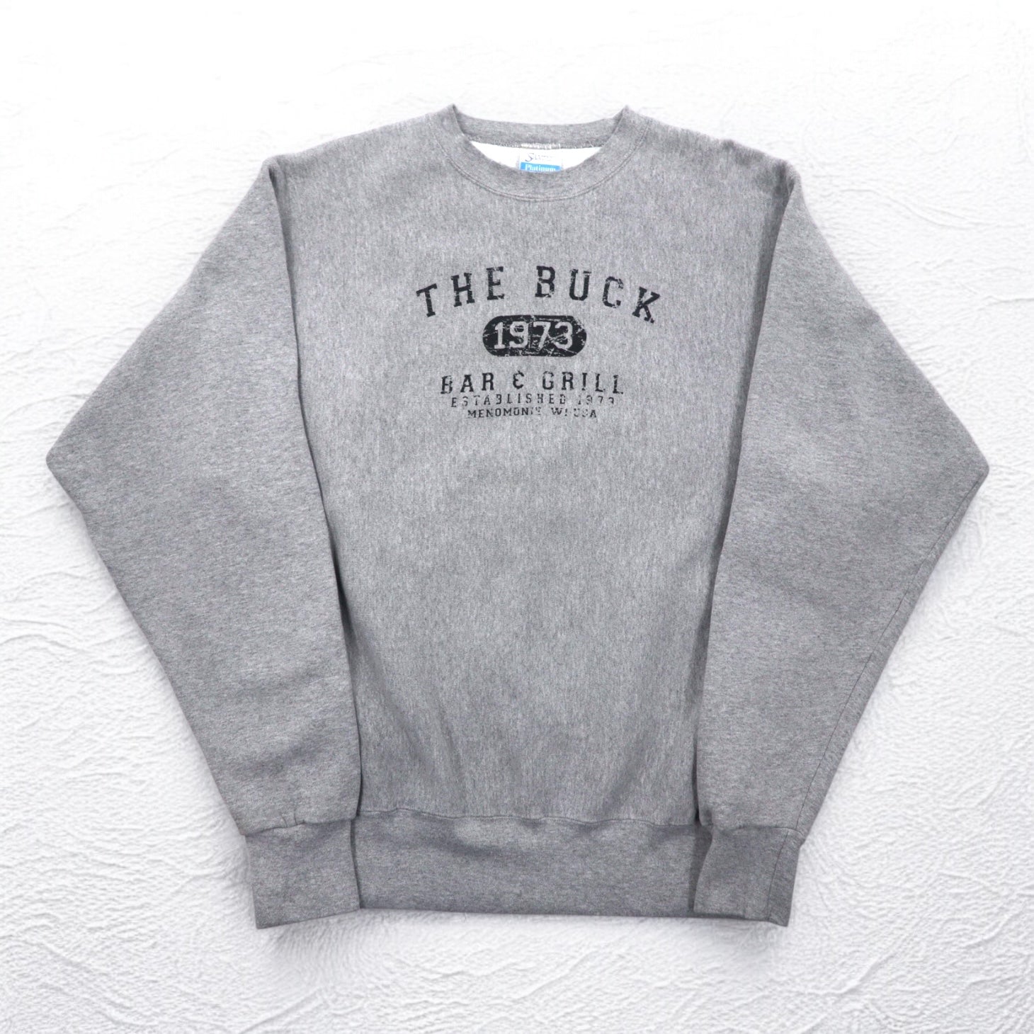 Felpa USA Made anni '90 SANTEE PLATINUM Reverse Weave XL grigia THE BUCK