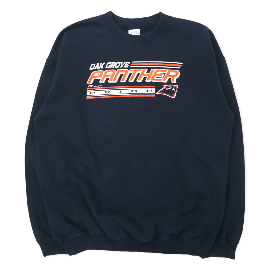 GILDAN カレッジ プリント スウェット L ブラック コットン OAK GROVE PANTHERS ビッグサイズ ホンジュラス製