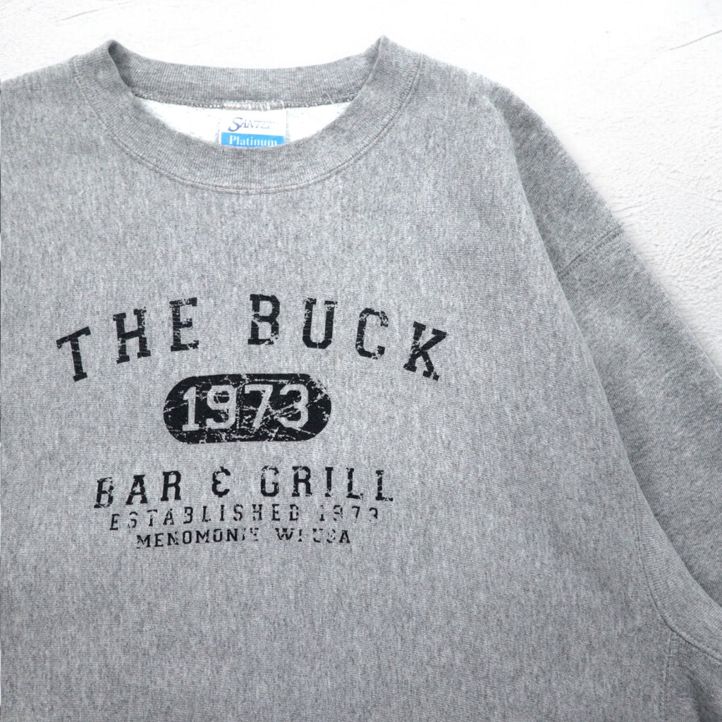Felpa USA Made anni '90 SANTEE PLATINUM Reverse Weave XL grigia THE BUCK