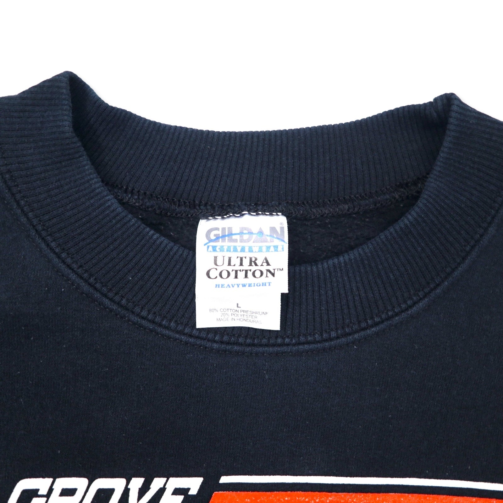 GILDAN Felpa College con stampa L Nera Cotone OAK GROVE PANTHERS Taglia grande Prodotta in Honduras