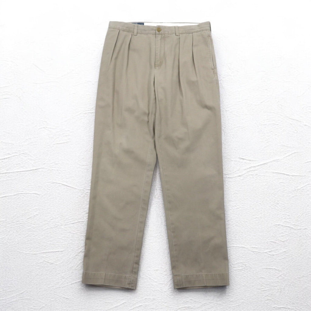 Polo by Ralph Lauren 90年代 ポロチノ タック ワイド チノパンツ L ベージュ ETHAN PANT スリランカ製
