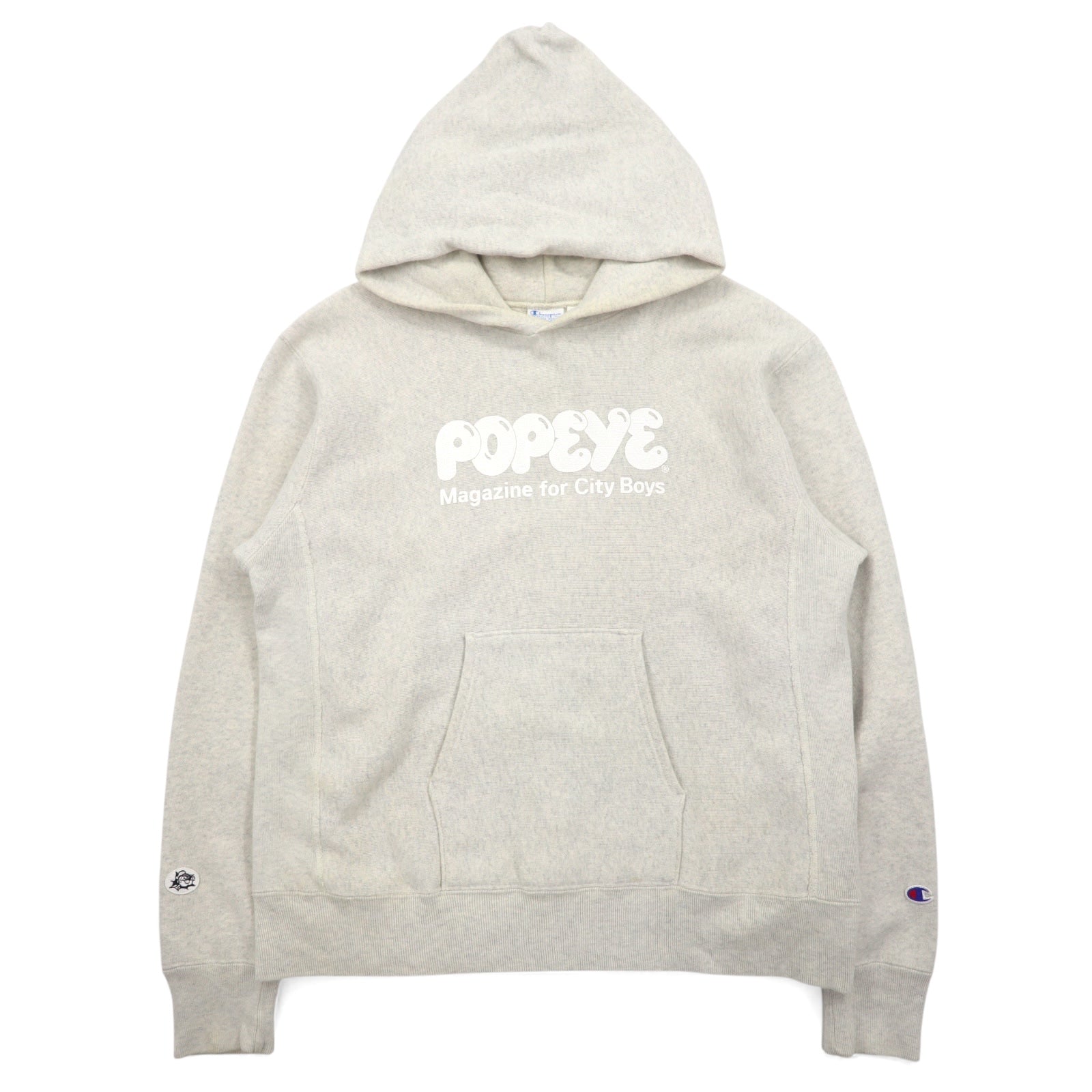 BEAMS × Champion × POPEYE Reverse Weave Pullover con cappuccio L Grigio Cotone 40° Anniversario Collaborazione Etichetta blu replica C8-J124