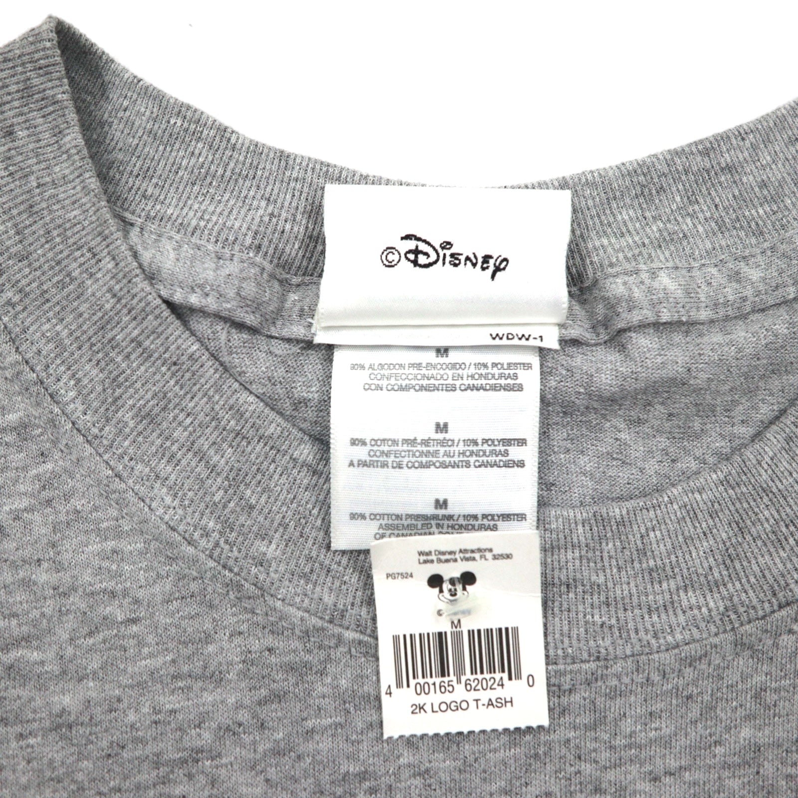 Walt Disney World Anni 2000 Disney Mickey Mouse 2000 Millennium T-shirt M Grigio Nuovo con etichette