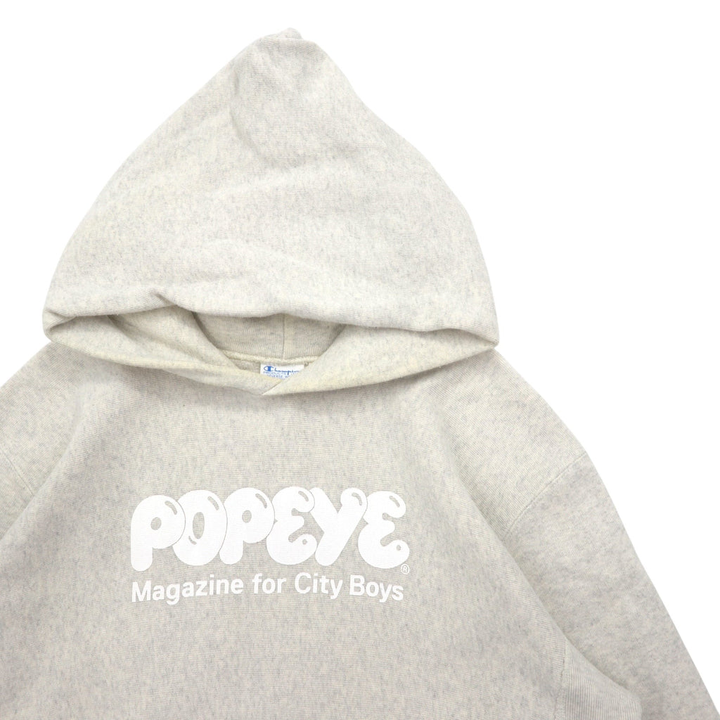 BEAMS × Champion × POPEYE Reverse Weave Pullover con cappuccio L Grigio Cotone 40° Anniversario Collaborazione Etichetta blu replica C8-J124