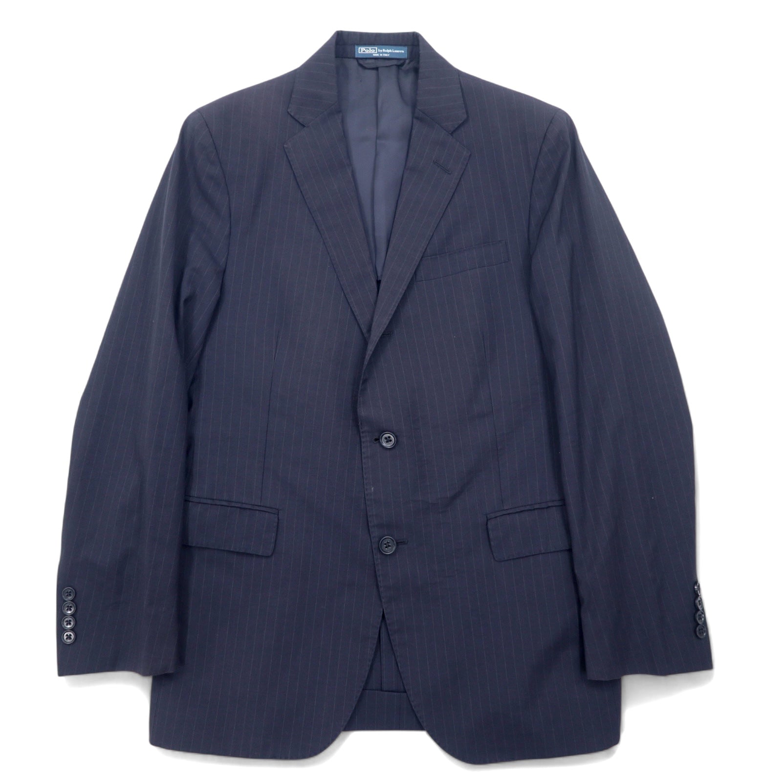 Polo by Ralph Lauren Giacca sartoriale 2 bottoni L blu navy gessato in lana (Made in Italy)