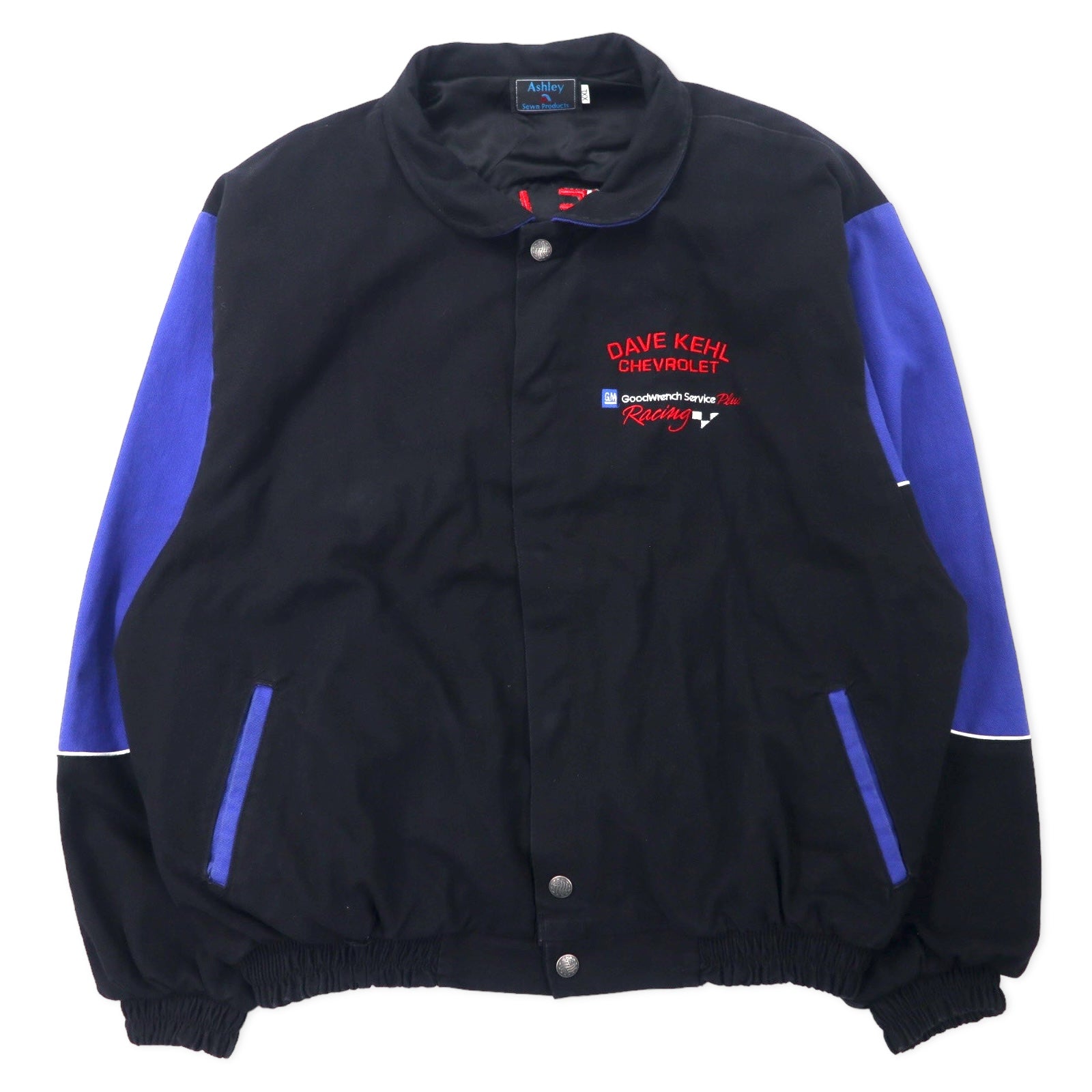 Ashley Giacca da corsa USA XL Nera Cotone Bottoni automatici DAVE KEHL CHEVROLET Ricamo posteriore Taglia grande