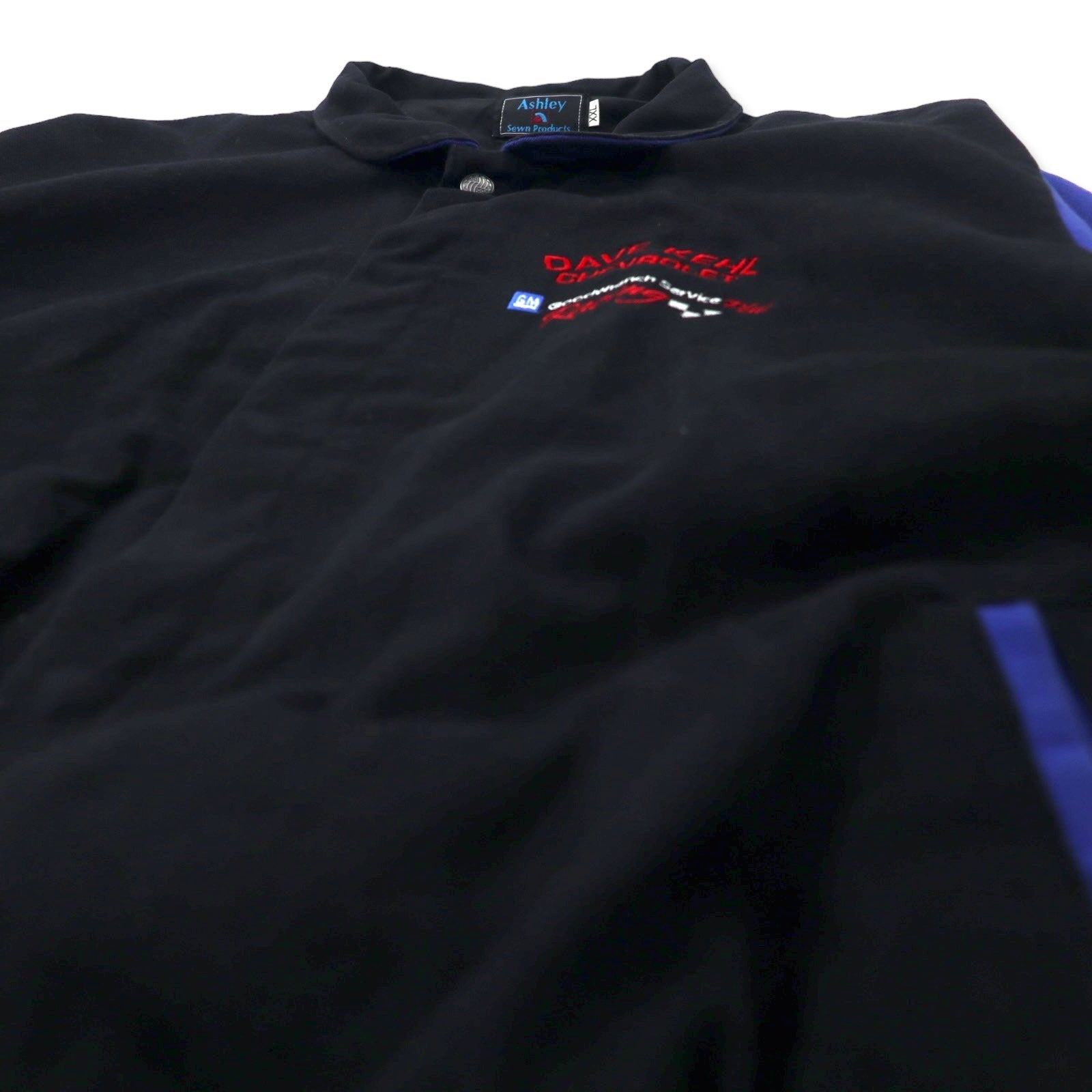 Ashley Giacca da corsa USA XL Nera Cotone Bottoni automatici DAVE KEHL CHEVROLET Ricamo posteriore Taglia grande