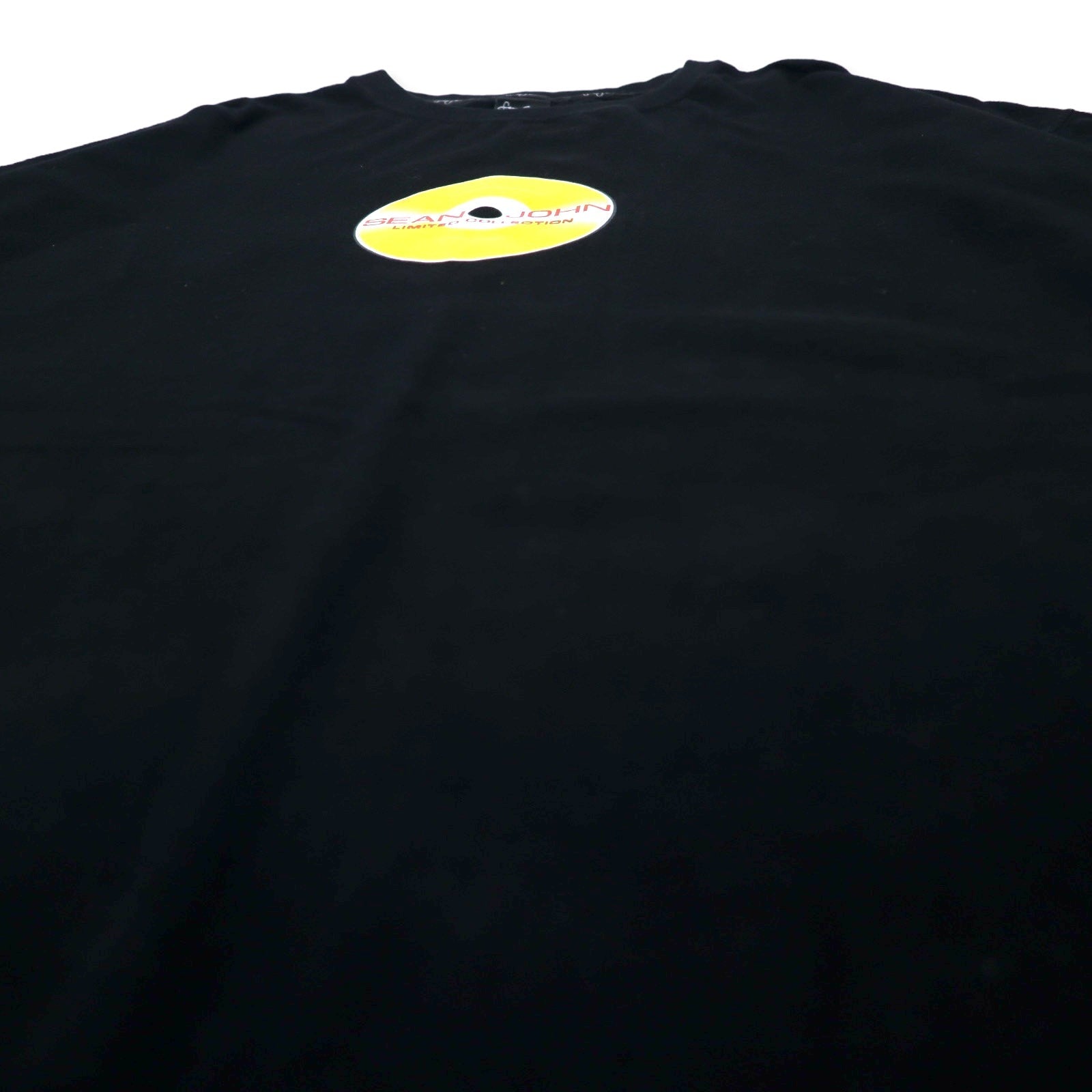 SEAN JOHN 00年代 ビッグシルエット プリント Tシャツ XXL ブラック コットン レコード LIMITED COLLECTION ビッグサイズ