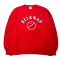 Felpa stampata JERZEES anni '90, Made in USA, taglia XXL, colore rosso, in cotone, BELKNAP SAFETY RECORD