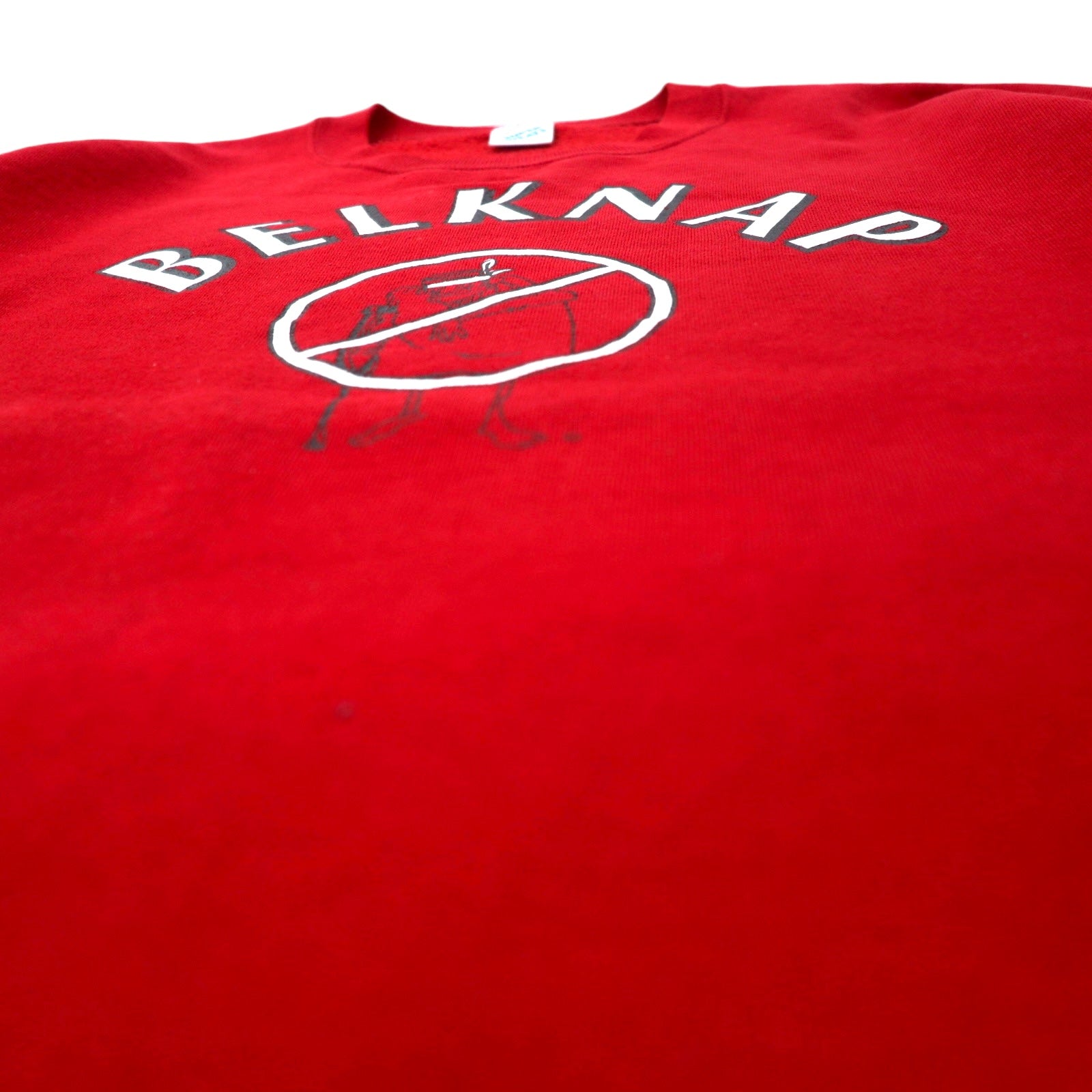 Felpa stampata JERZEES anni '90, Made in USA, taglia XXL, colore rosso, in cotone, BELKNAP SAFETY RECORD