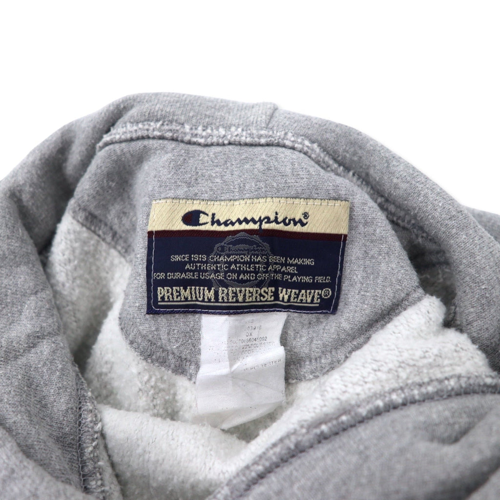 Champion anni 2000 felpa con cappuccio Premium Reverse Weave, taglia M, grigio, cotone, interno felpato, HORNETS LACROSSE, stampa a tre livelli con logo ad arco, PREMIUM REVERSE WEAVE