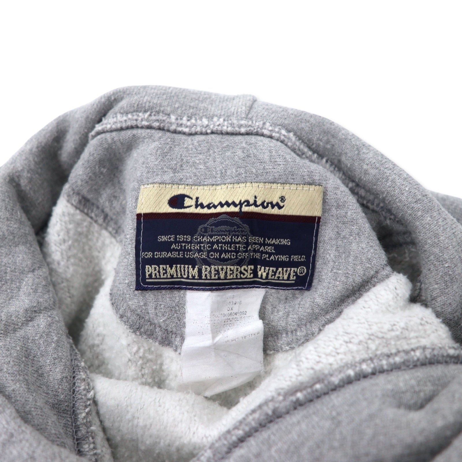 Champion anni 2000 felpa con cappuccio Premium Reverse Weave, taglia M, grigio, cotone, interno felpato, HORNETS LACROSSE, stampa a tre livelli con logo ad arco, PREMIUM REVERSE WEAVE