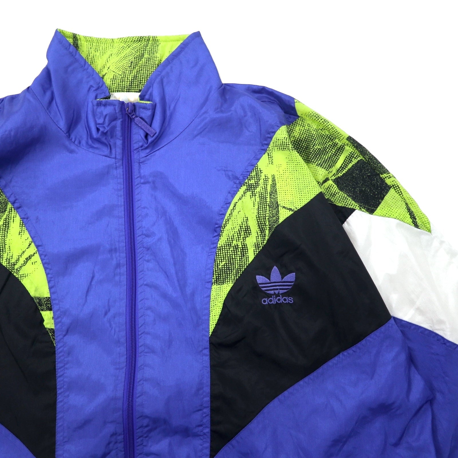adidas Giacca a vento nylon anni '90 Track jacket XL Blu Logo Trifoglio