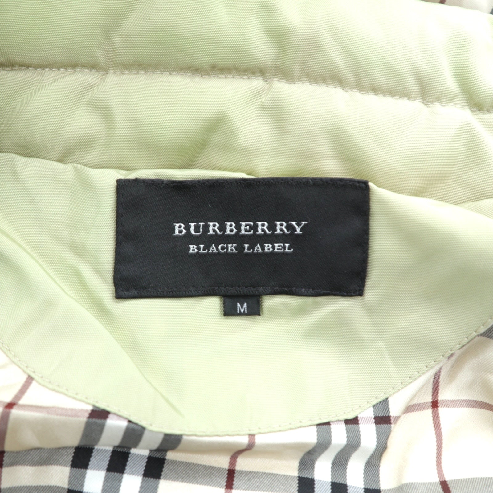 BURBERRY BLACK LABEL ホワイトグース ダウンジャケット M ファー フード着脱 BMP60-320-44 コヨーテファー ホワイトグースダウン 内側ノバチェック