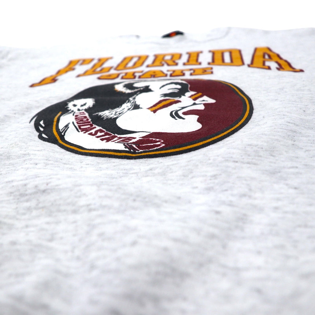 Felpa da college SIGNAL SPORTS made in USA anni '90, stampa, XL, grigia, cotone felpato, NCAA FLORIDA STATE