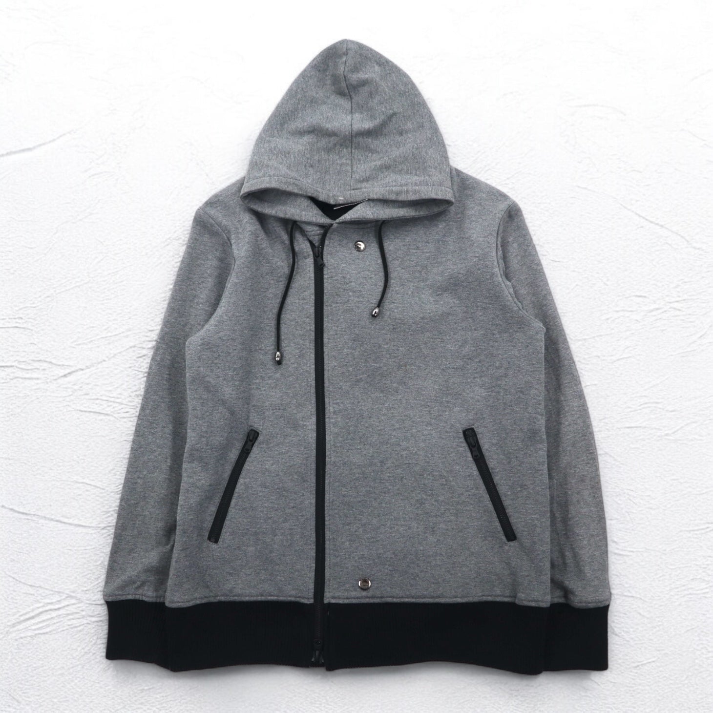 KATHARINE HAMNETT LONDON ダブルジップ ライダース パーカー L グレー